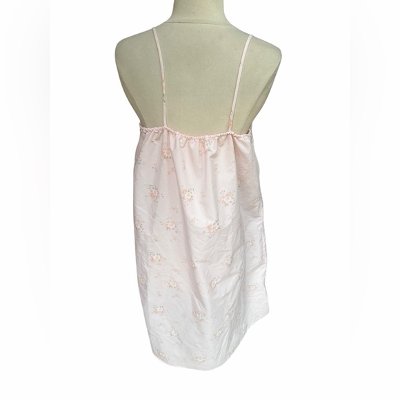 1950s/60s‎ Pale Pink Floral Lightweight Cotton Blend Spaghetti Strap Nightgown - Picture 4 of 4